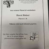 Pfr. Horst Holzer verstorben